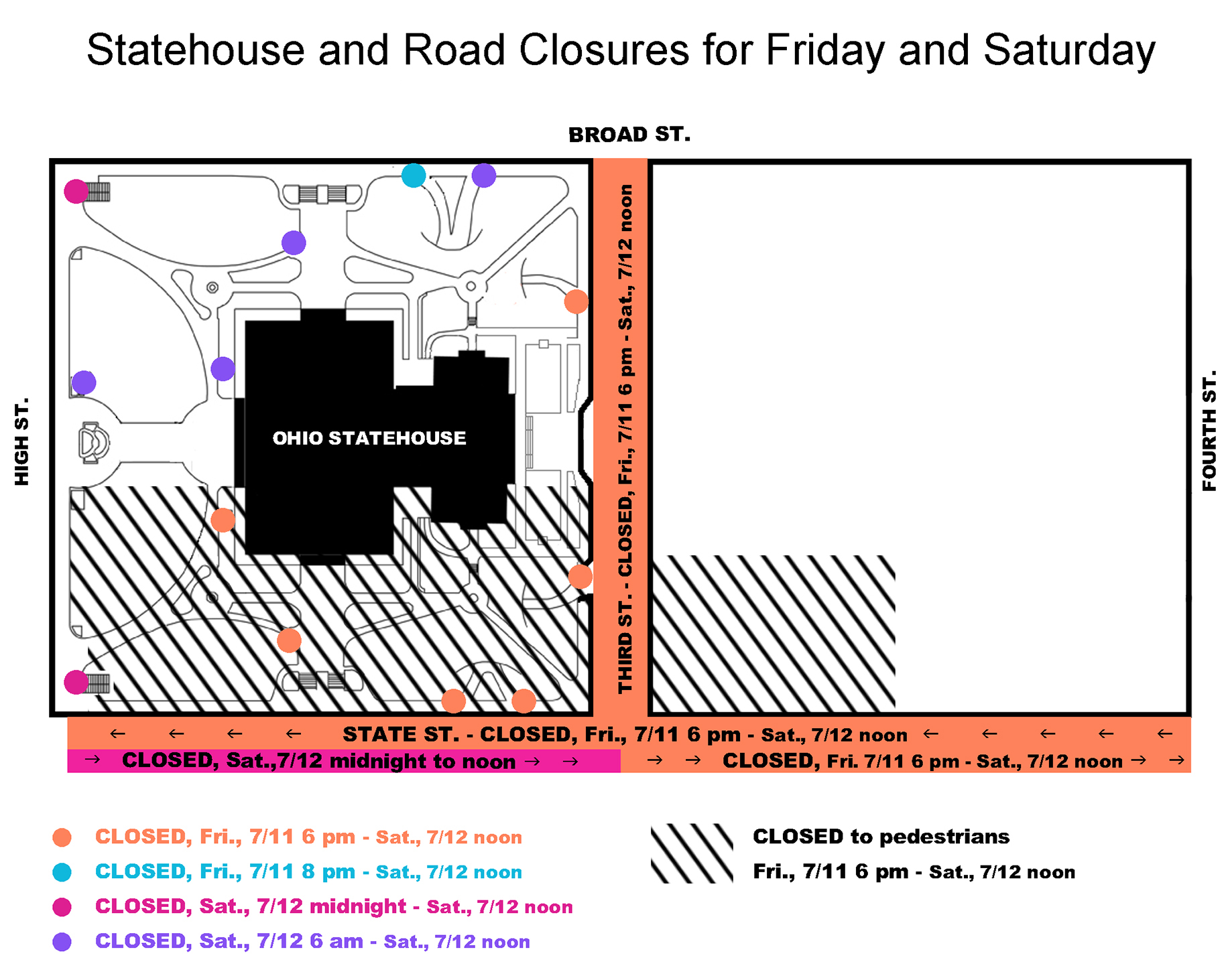closures July 11-12