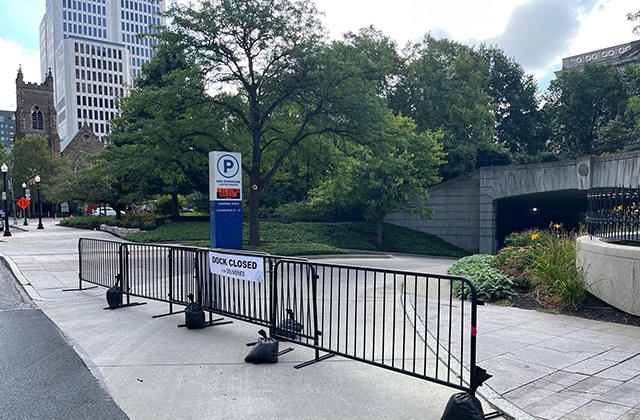 Parking entrance closed