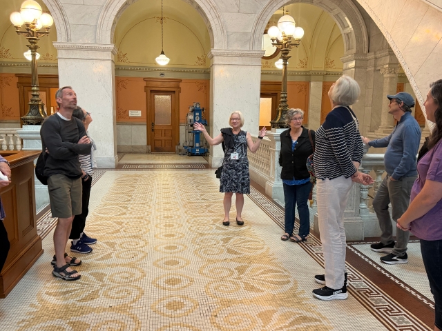 The Ohio Statehouse hosts several tours throughout the day with the help of volunteers.
